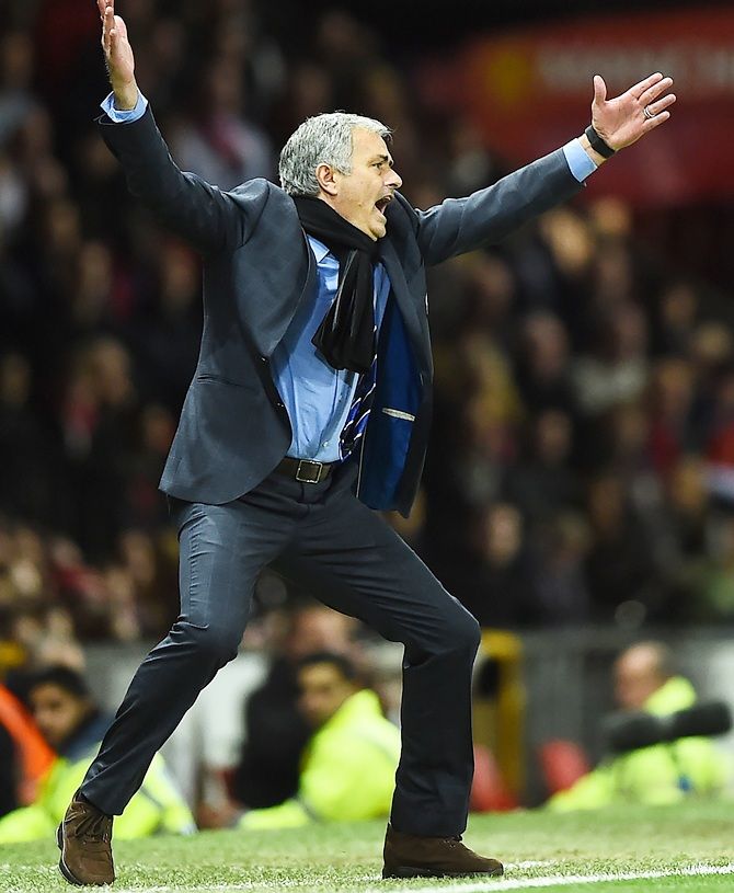Chelsea Manager Jose Mourinho reacts