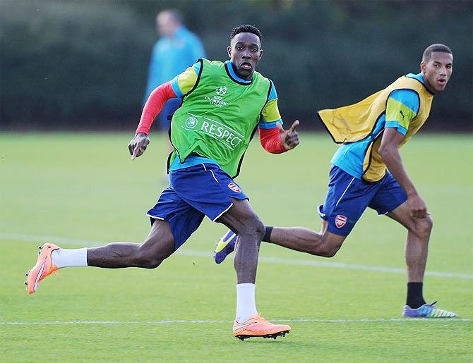 Arsenal's Danny Wellbeck during a training session