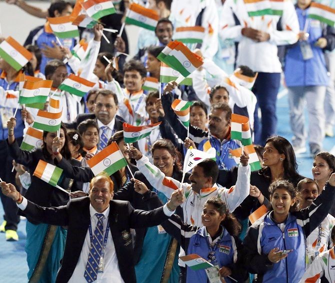 India at Asian Games closing ceremony