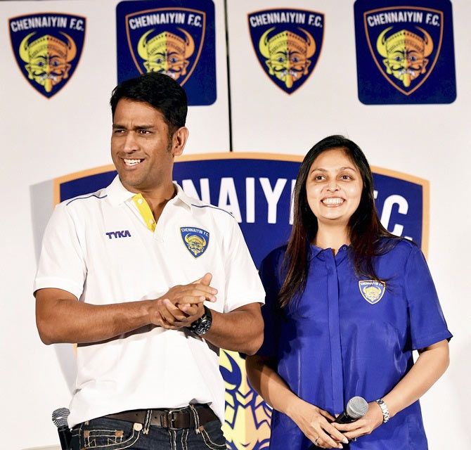 Indian cricket team captain MS Dhoni addressing the media after signing as co-owner of Indian Super League (ISL) franchise Chennaiyin FC in Chennai.
