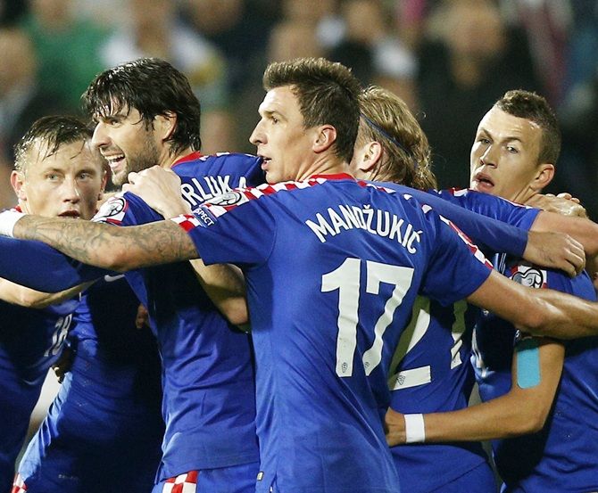 Croatia's players celebrate