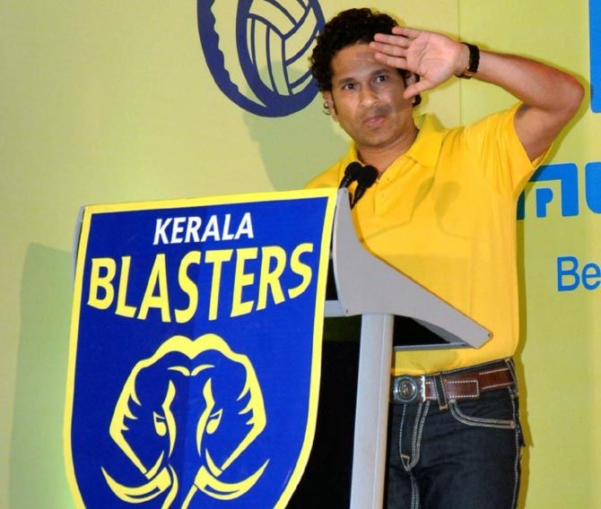 Sachin Tendulkar, co-owner of the Kerala Blasters