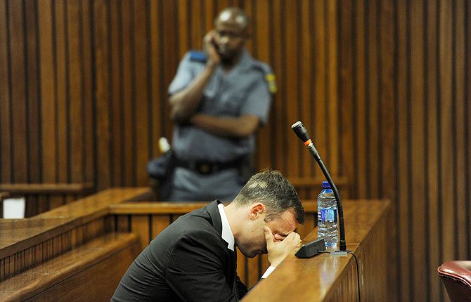 Oscar Pistorius in the Pretoria High Court for his sentencing hearing in Pretoria on Friday