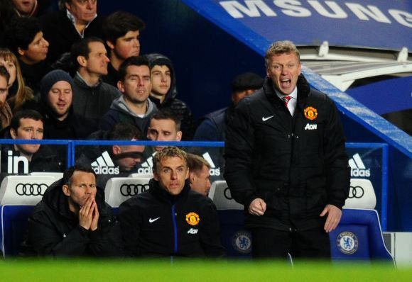 David Moyes in the Manchester United dugout