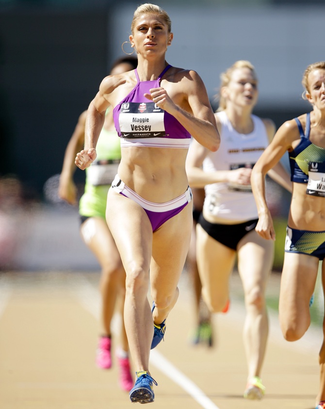 Upskirt of track and field runners