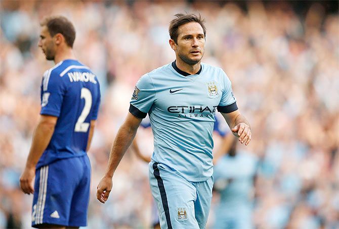 Manchester City's Frank Lampard refuses to celebrate after scoring equaliser against Chelsea