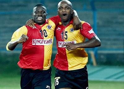 East Bengal's star players Ranty Martins (left) and Dudu Omaghbemi