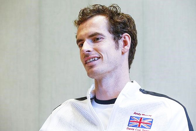 Britain's Andy Murray smiles during an interview with Reuters Television in Ghent, Belgium on Monday