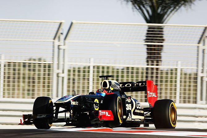 Lotus Renault driven at the Formula 1 Young Drivers Test at Yas Marina Circuit