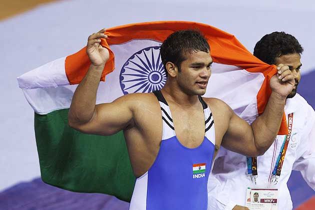 : Narsingh Yadav after winning gold at the 2010 Commonwealth Games in New Delhi