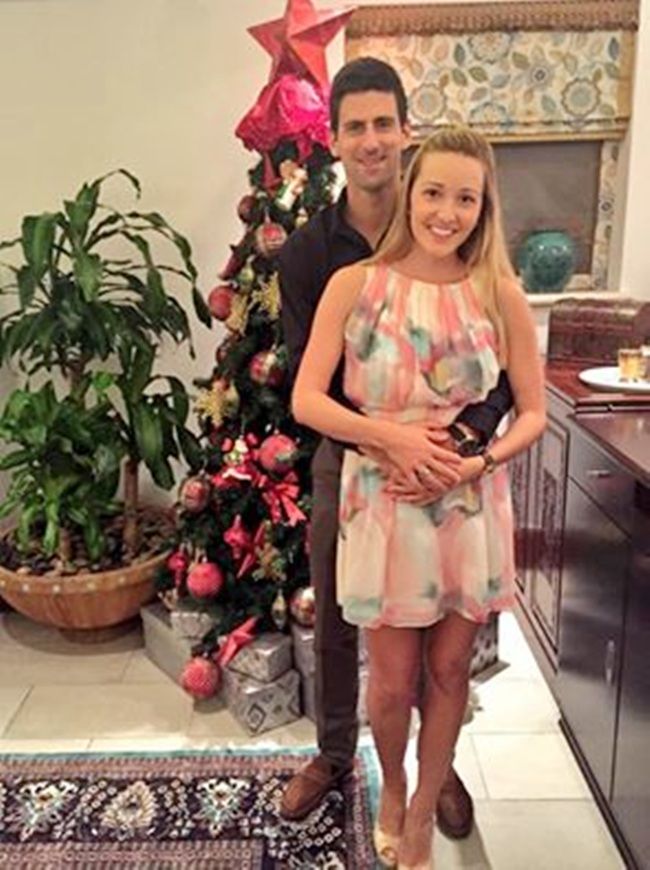 Novak Djokovic with his wife Jelena