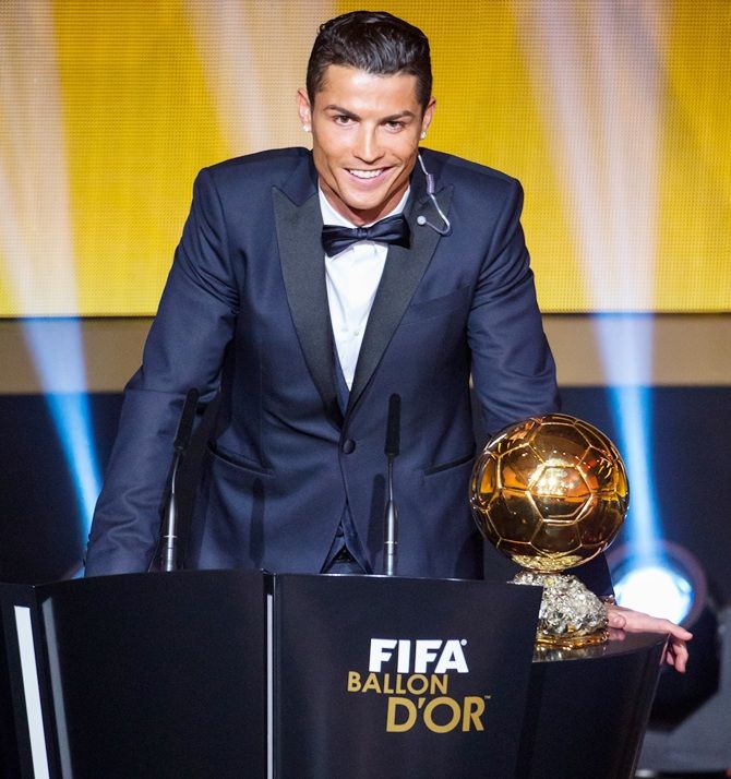 FIFA Ballon d'Or winner Cristiano Ronaldo of Portugal and Real Madrid speaks