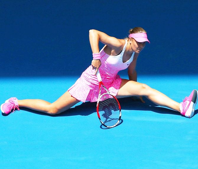 Lucie Hradecka of the Czech Republic stretches