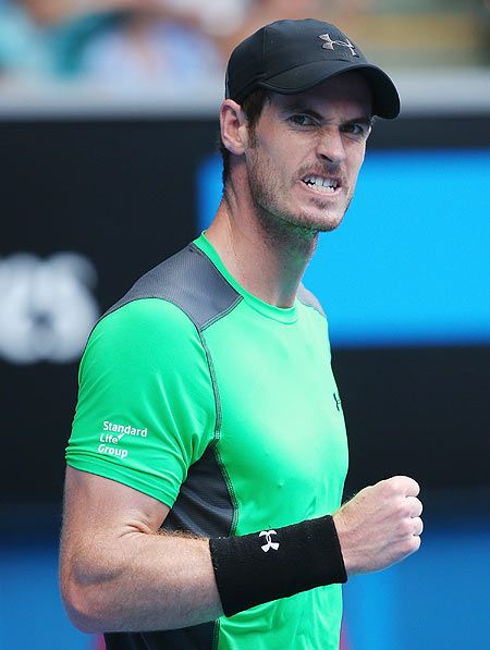 Andy Murray of Great Britain celebrates winning his second round match against Marinko Matosevic on Wednesday