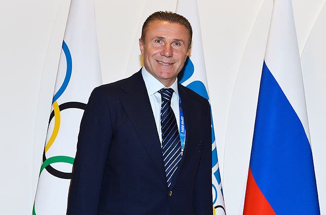 IOC executive board member Sergey Bubka poses at an IOC Executive board meeting 
