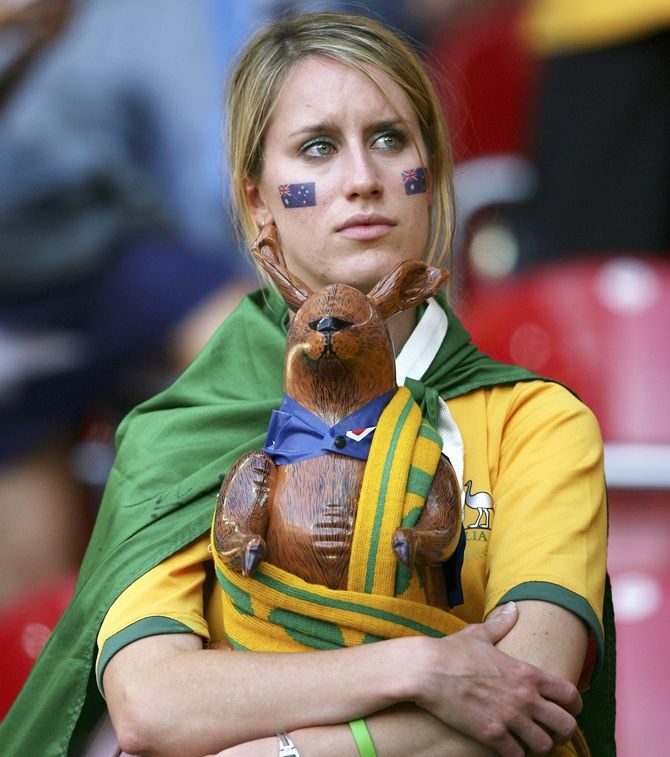 A dejected Australian fan