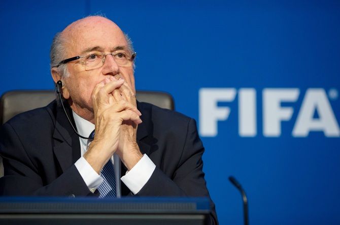 Sepp Blatter attends a press conference 