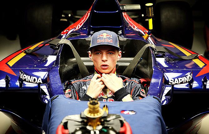 Max Verstappen of Netherlands and Scuderia Toro Rosso attends a seat fitting ahead of the Japanese Formula One Grand Prix
