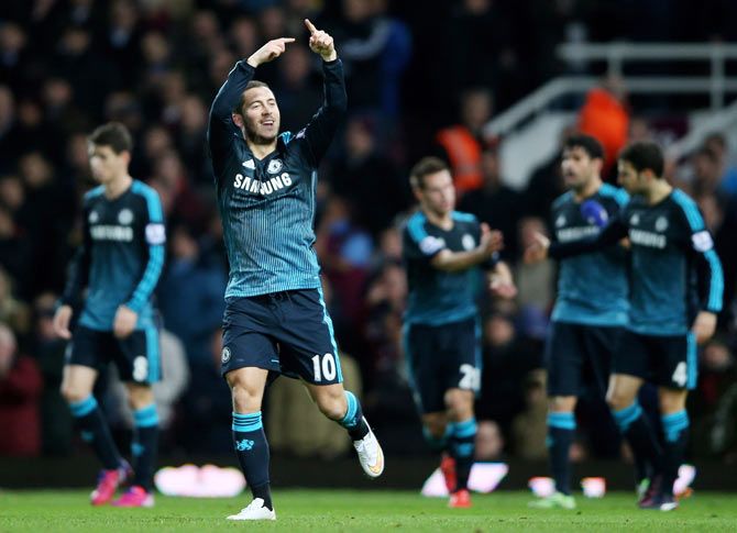 Eden Hazard of Chelsea celebrates 