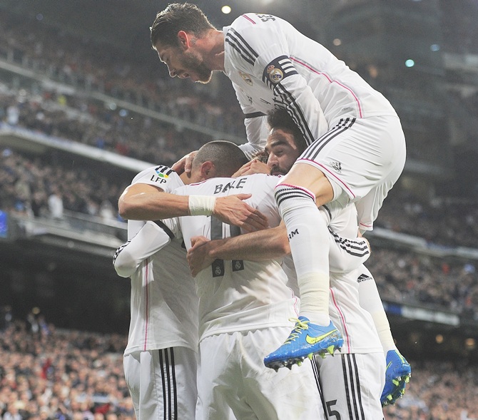 Sergio Ramos of Real Madrid celebrates