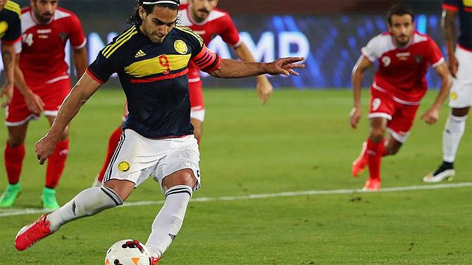 Colombia's Radamel Falcao in action against Kuwait on Monday