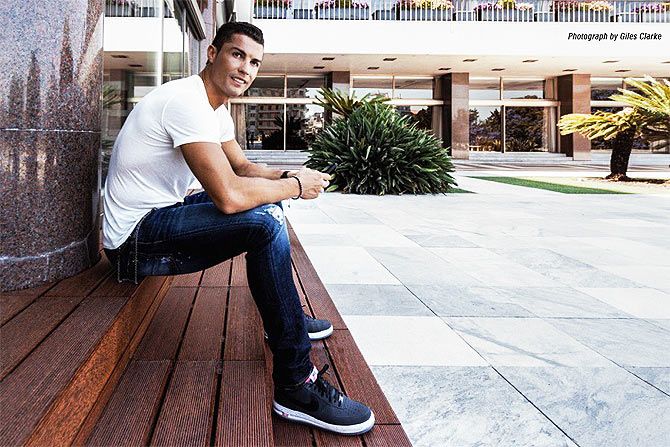 Cristiano Ronaldo poses for a picture