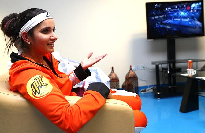 Sania Mirza of India relaxes 