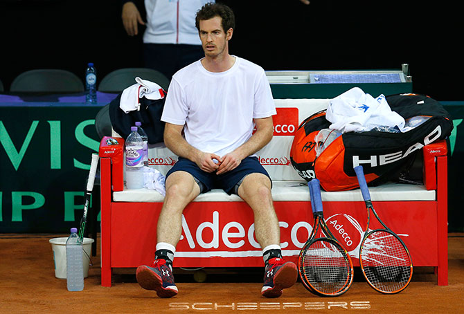 Great Britain's Andy Murray during practice  
