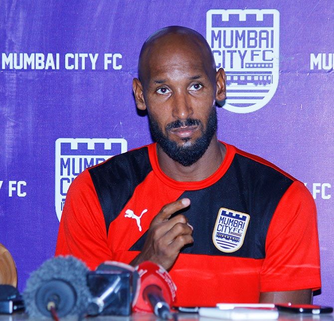 Nicolas Anelka during a press conference