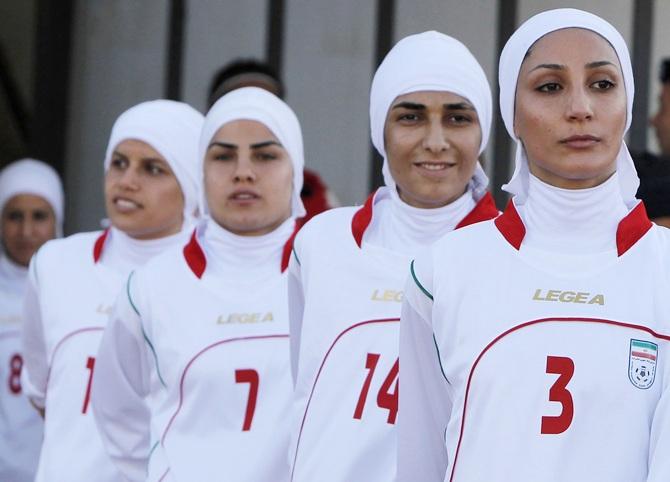 Eight Players Of Iran S Women S Football Team Are MEN Rediff Sports