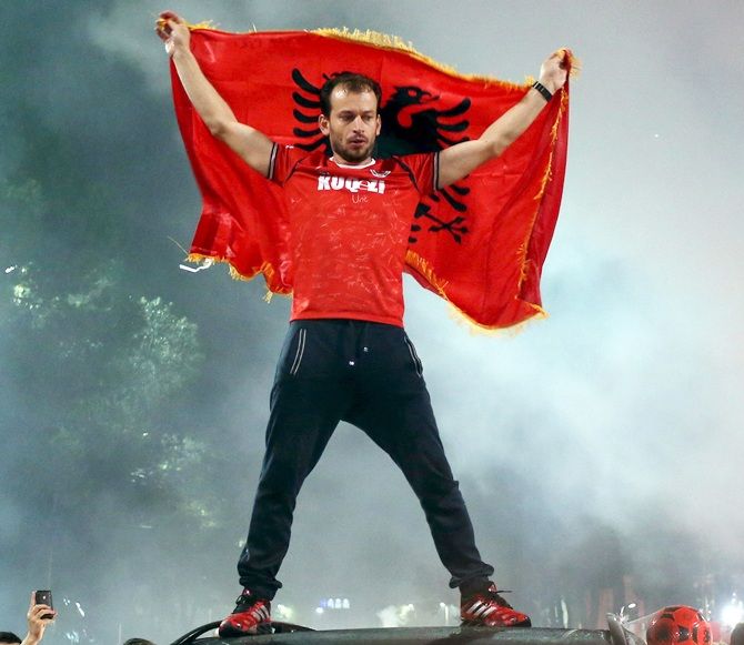 Albanian soccer fan 