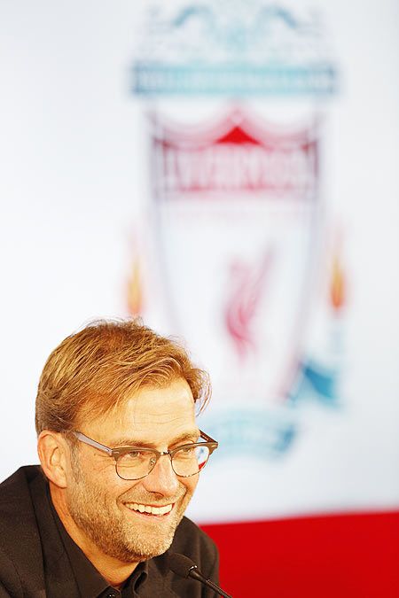 New Liverpool manager Jurgen Klopp during the press conference 