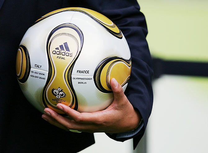 A view of the match ball prior to the FIFA World Cup Germany 2006 Final match between Italy and France at the Olympic Stadium in Berlin on July 9, 2006