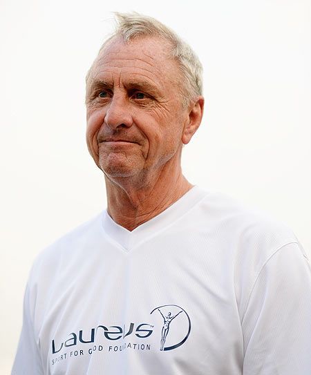 Johan Cruyff looks on