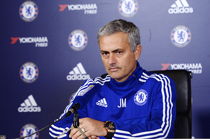 Chelsea manager Jose Mourinho during the press conference 