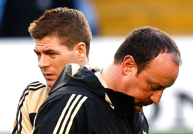 Rafael Benitez and Steven Gerrard 