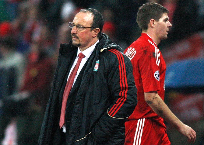 Rafael Benitez and Steven Gerrard 