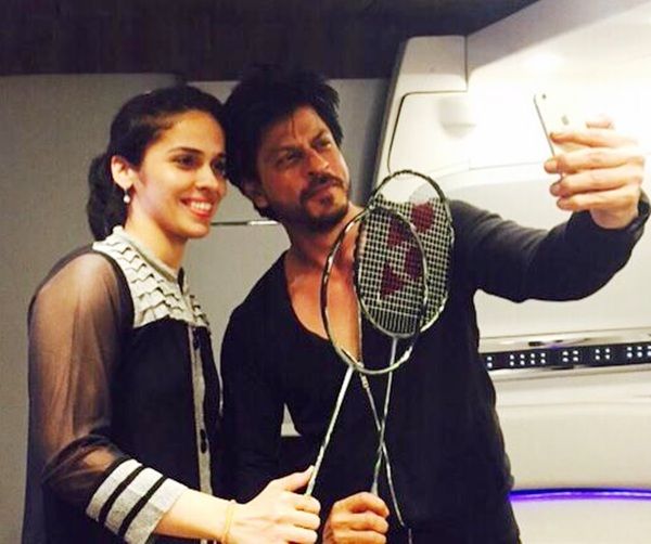 Shah Rukh Khan with Saina Nehwal 