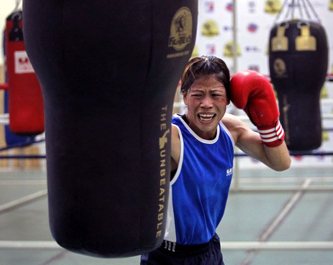 India's Olympic medallist boxer MC Mary Kom