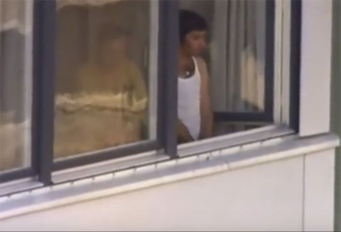 A video grab of an Israeli athlete taken hostage at the 1972 Munich Games