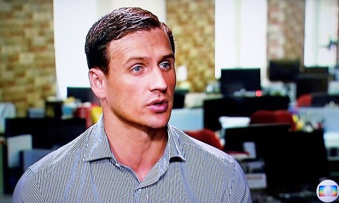  In this still image from video Olympic gold medallist swimmer Ryan Lochte of the U.S. gives an interview to Globo TV at their studios in New York City on Saturday