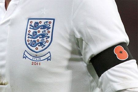 England players had displayed poppies during their World Cup qualifiers