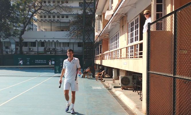 Britain's Tim Henman at the MSLTA courts 
