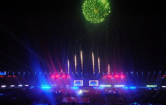 A scene from the closing ceremony of the 12th South Asian Games 