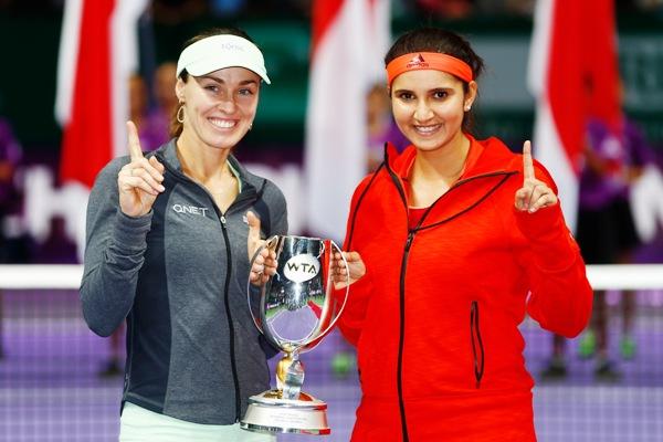 Martina Hingis of Switzerland and Sania Mirza of India 