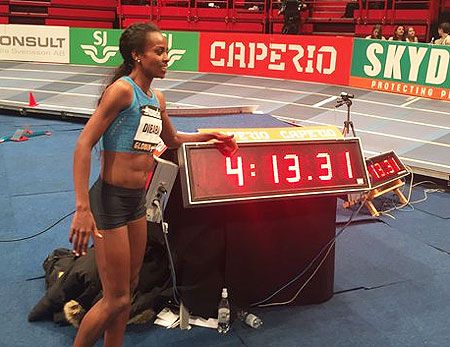 Genzebe Dibaba shows of her new record timing