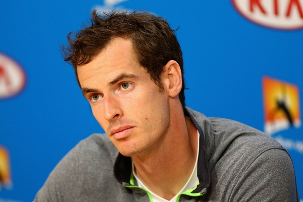 Andy Murray of Great Britain speaks to media 