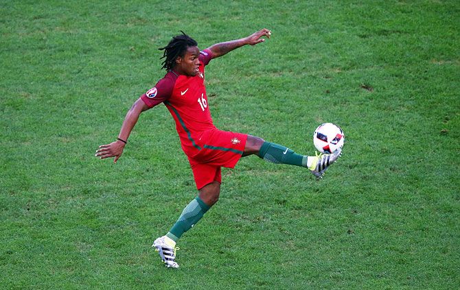Portugal's Renato Sanches in action during the Euro 2016 quarter-final match against Poland 