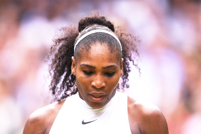 Serena Williams during her Wimbledon final on Saturday