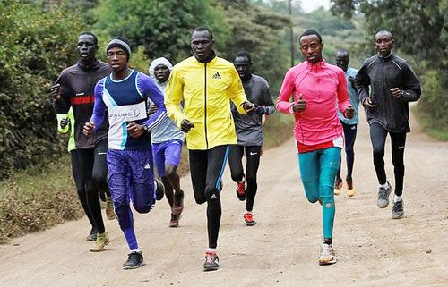 Athletes from South Sudan, part of the refugee athletes who qualified for the 2016 Rio Olympics, and their training partners run along a dusty road during a jogging session at their camp in Ngong township near Kenya's capital Nairobi, on June 9, 2016 (Image used for representational purposes)